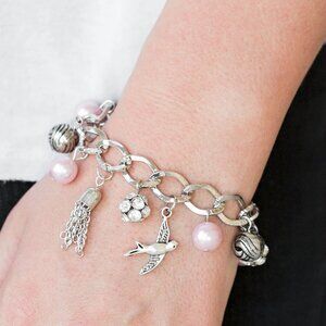 Paparazzi Jewelry Accessories - Lady Love Dove - Pink Bracelet - Vintage